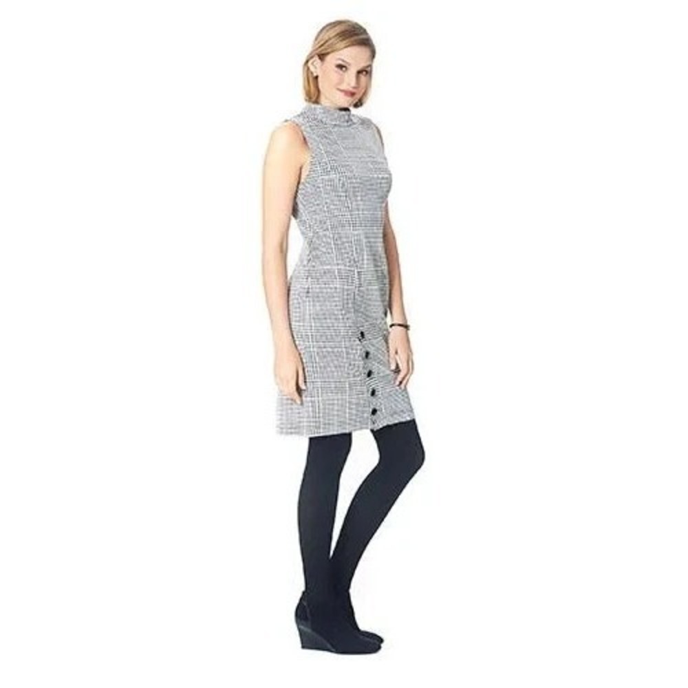 Sharango Women's Sleeveless Dress Black White Houndstooth Size 8 New with tags